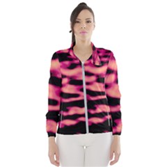 Pink  Waves Abstract Series No2 Women s Windbreaker by DimitriosArt