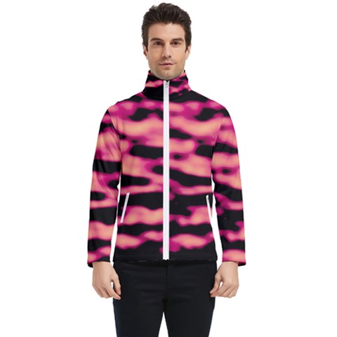 Pink  Waves Abstract Series No2 Men s Bomber Jacket by DimitriosArt