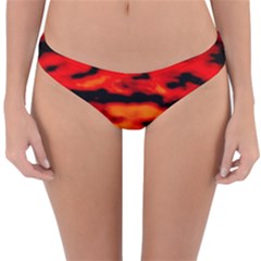 Red  Waves Abstract Series No16 Reversible Hipster Bikini Bottoms by DimitriosArt