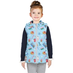 New Year Elements Kids  Hooded Puffer Vest by SychEva