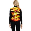 Red  Waves Abstract Series No19 Women s Short Button Up Puffer Vest View2
