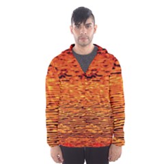 Red Waves Flow Series 1 Men s Hooded Windbreaker by DimitriosArt