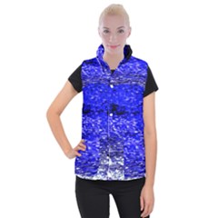 Blue Waves Flow Series 1 Women s Button Up Vest by DimitriosArt