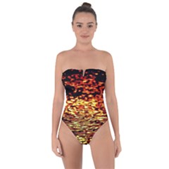 Yellow Waves Flow Series 1 Tie Back One Piece Swimsuit by DimitriosArt