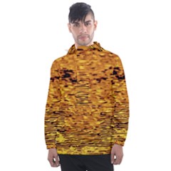 Gold Waves Flow Series 1 Men s Front Pocket Pullover Windbreaker by DimitriosArt