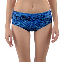 Blue Waves Flow Series 2 Reversible Mid-waist Bikini Bottoms by DimitriosArt