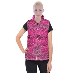 Pink  Waves Flow Series 1 Women s Button Up Vest by DimitriosArt