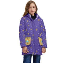 Dots And Stars Kid s Hooded Longline Puffer Jacket by NiniLand