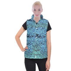 Blue Waves Flow Series 3 Women s Button Up Vest by DimitriosArt