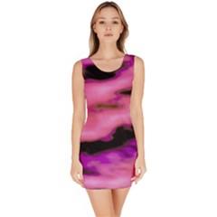 Pink  Waves Flow Series 2 Bodycon Dress by DimitriosArt