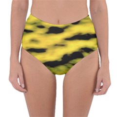 Yellow Waves Flow Series 1 Reversible High-waist Bikini Bottoms by DimitriosArt