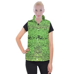 Green Waves Flow Series 2 Women s Button Up Vest by DimitriosArt