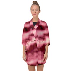 Pink  Waves Flow Series 5 Half Sleeve Chiffon Kimono by DimitriosArt