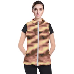 Gold Waves Flow Series 2 Women s Puffer Vest by DimitriosArt