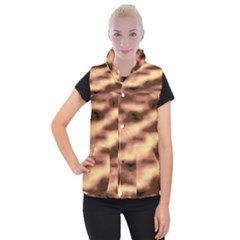 Gold Waves Flow Series 2 Women s Button Up Vest by DimitriosArt