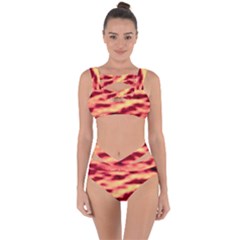 Red Waves Flow Series 3 Bandaged Up Bikini Set  by DimitriosArt