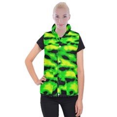 Green Waves Flow Series 3 Women s Button Up Vest by DimitriosArt