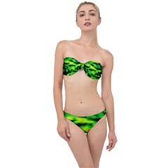 Green Waves Flow Series 3 Classic Bandeau Bikini Set by DimitriosArt