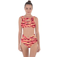 Red Waves Flow Series 4 Bandaged Up Bikini Set  by DimitriosArt