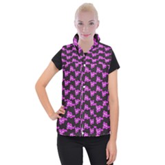 Abstract Waves Women s Button Up Vest by SychEva