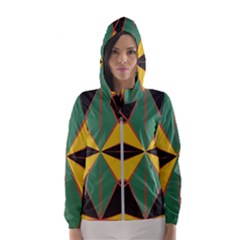 Abstract Pattern Geometric Backgrounds   Women s Hooded Windbreaker by Eskimos