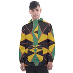 Abstract Pattern Geometric Backgrounds   Men s Front Pocket Pullover Windbreaker by Eskimos