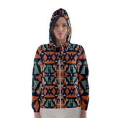 Abstract Pattern Geometric Backgrounds   Women s Hooded Windbreaker by Eskimos