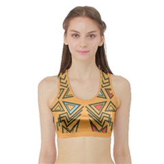Abstract Pattern Geometric Backgrounds   Sports Bra With Border