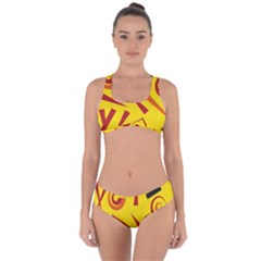Abstract Pattern Geometric Backgrounds   Criss Cross Bikini Set