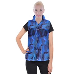 Peony In Blue Women s Button Up Vest by LavishWithLove