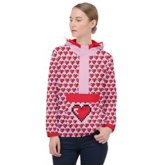 Love Heart 2 Women s Front Pocket Pullover Windbreaker by NiniLand