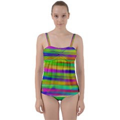 Mermaid And Unicorn Colors For Joy Twist Front Tankini Set by pepitasart