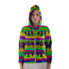 Mermaids And Unicorn Colors For Flower Joy Women s Hooded Windbreaker by pepitasart