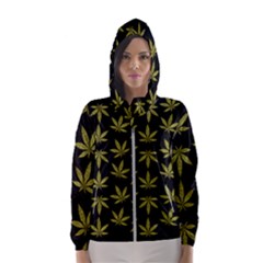 Weed Pattern Women s Hooded Windbreaker by Valentinaart