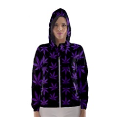 Weed Pattern Women s Hooded Windbreaker
