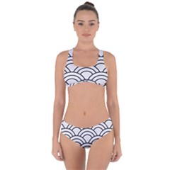 Black And White Pattern Criss Cross Bikini Set