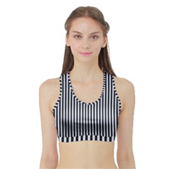 Simple Line Pattern Sports Bra With Border