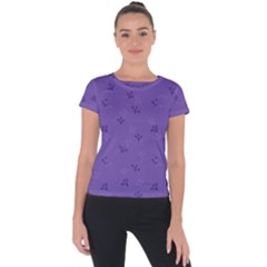 Floral Pattern Short Sleeve Sports Top  by Valentinaart