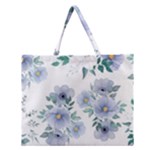 Floral pattern Zipper Large Tote Bag