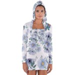 Floral pattern Long Sleeve Hooded T-shirt