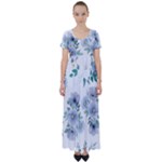 Floral pattern High Waist Short Sleeve Maxi Dress
