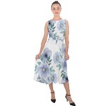 Floral pattern Midi Tie-Back Chiffon Dress