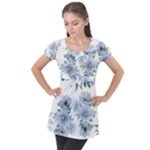 Floral pattern Puff Sleeve Tunic Top