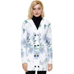 Floral pattern Button Up Hooded Coat 