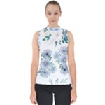 Floral pattern Mock Neck Shell Top