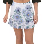 Floral pattern Fishtail Mini Chiffon Skirt