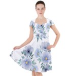 Floral pattern Cap Sleeve Midi Dress