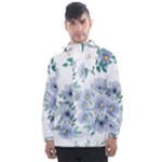Floral pattern Men s Front Pocket Pullover Windbreaker