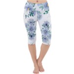 Floral pattern Lightweight Velour Cropped Yoga Leggings