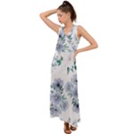 Floral pattern V-Neck Chiffon Maxi Dress